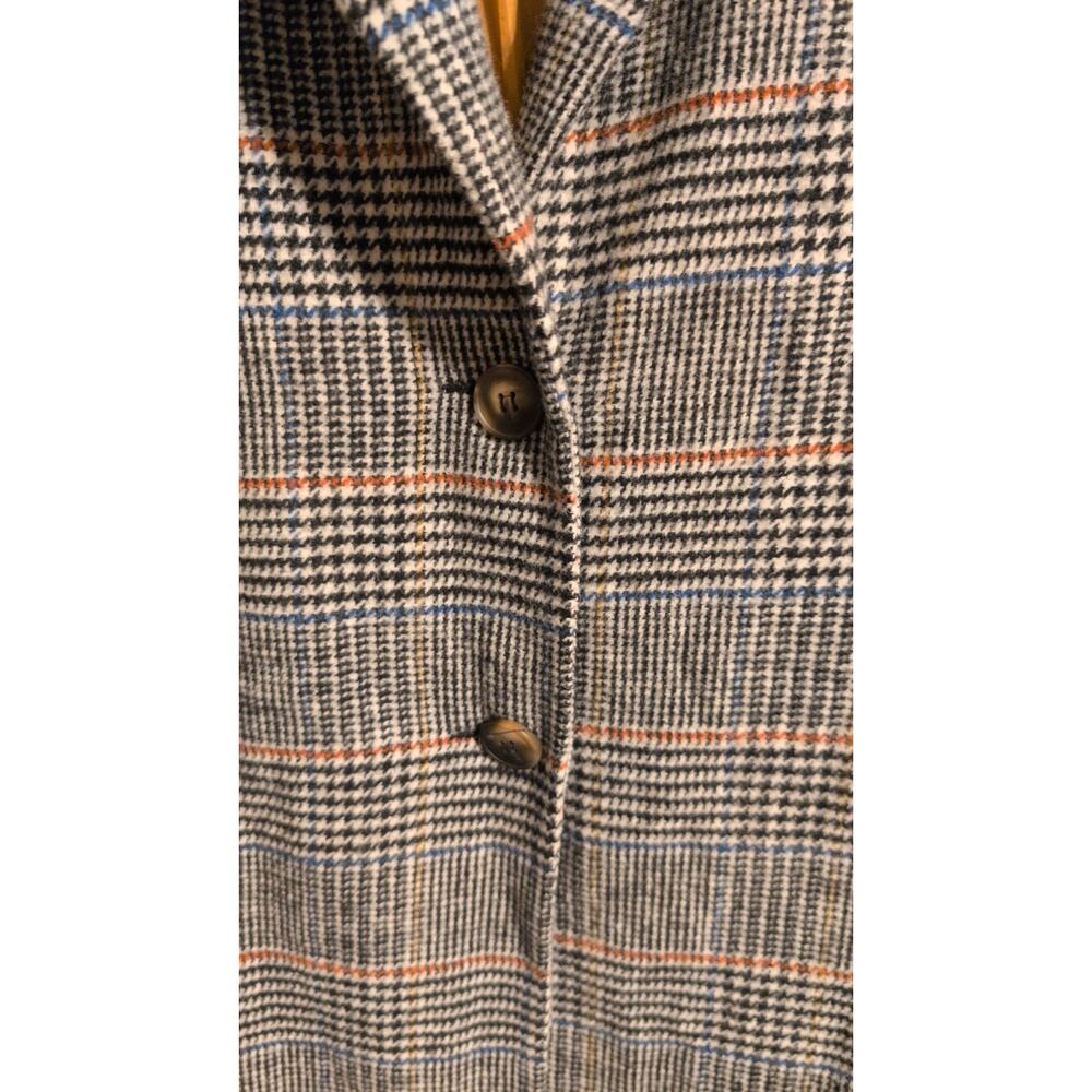 Topshop Plaid Checked Overcoat Size 8 Lined - Picture 4 of 5
